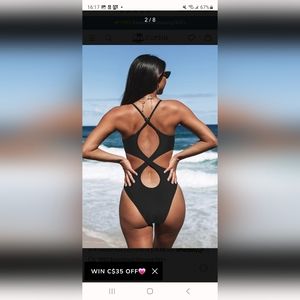 Kasey Black Cutout Back One Piece Swimsuit
